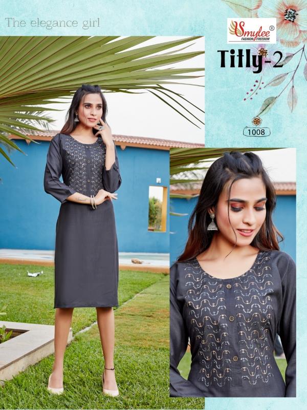 Smylee Titly-2 Designer Rayon Embroidery Kurti 